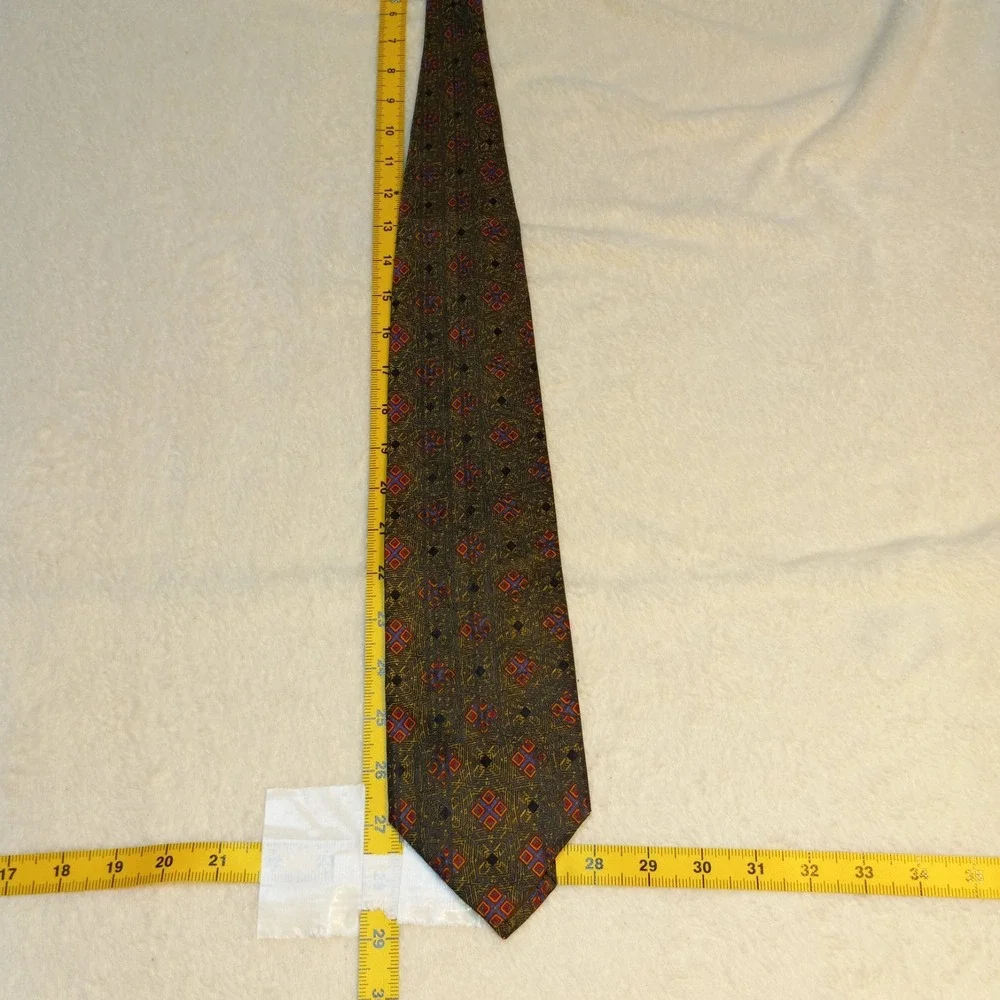 Fanti Vintage Silk Tie GOLD Geometric Patterned 58